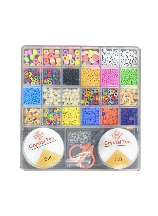 VersaMarts 24-Shape DIY Jewelry Making Bead Kit for Girls – Creative Bracelet & Necklace Craft Set with Various Colors & Shapes – Beautiful Educational Gift for Birthdays & Imaginative Play - Image 4